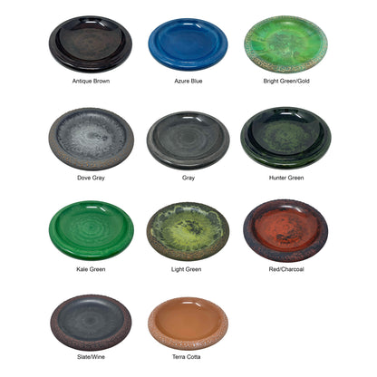 Light Green Fiber Clay Birdbath Bowl - 19" dia