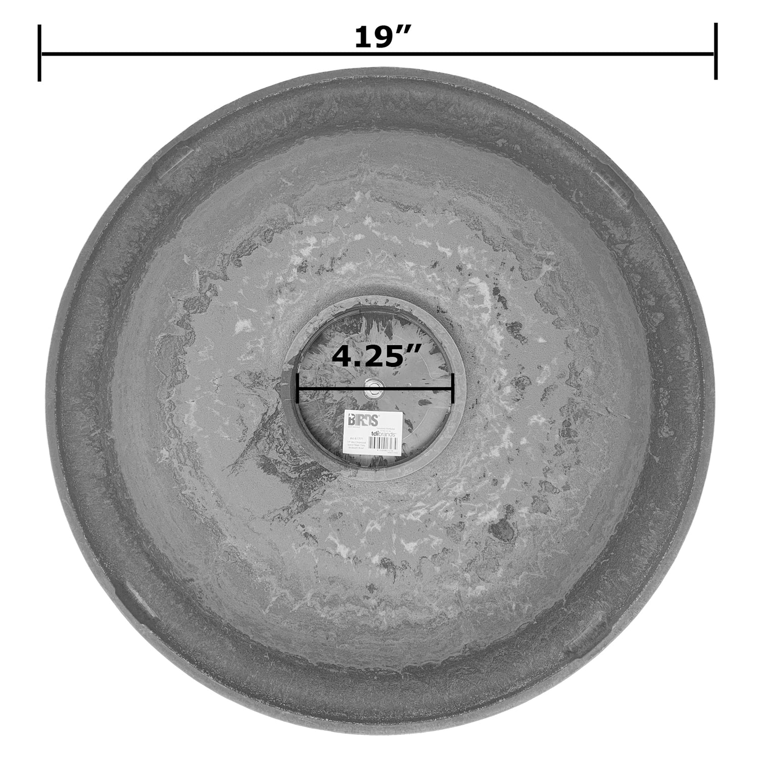 Slate/Wine Fiber Clay Birdbath Bowl - 19" dia