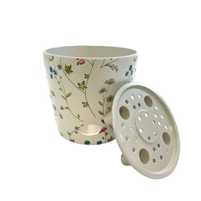 5" Round Self-Watering Bamboo Pot - Wildflower