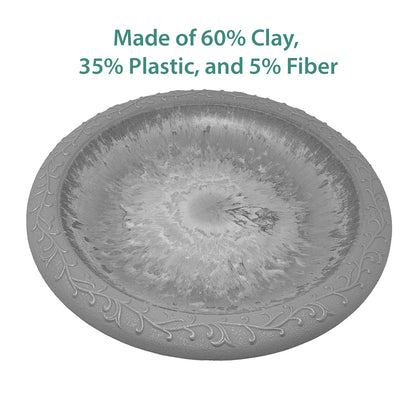 Dove Gray Fiber Clay Birdbath Bowl - 19" dia