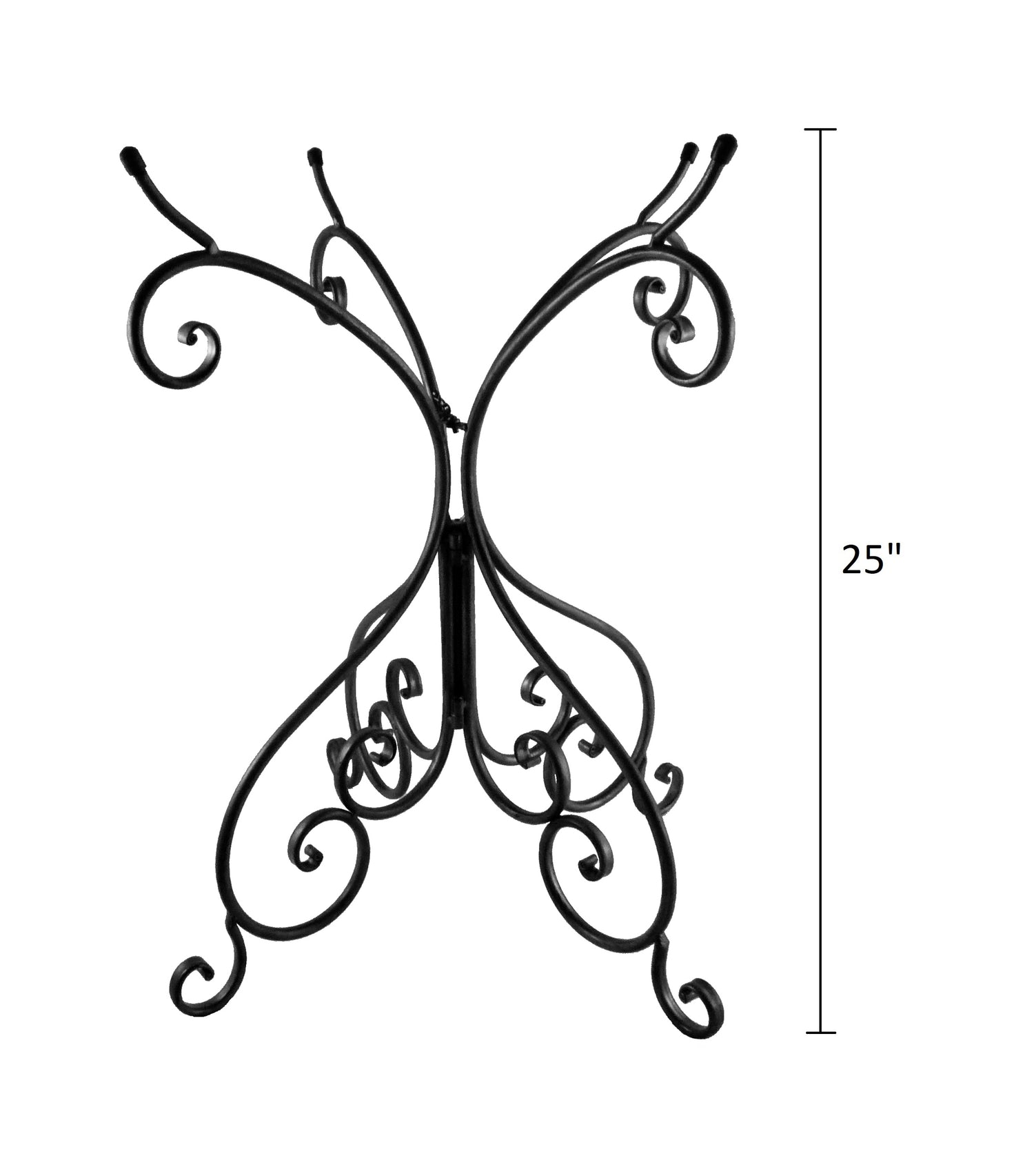 Gray Fiber Clay Birdbath on Black Metal Base - 28"