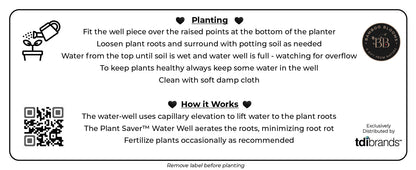 16" Rectangular Self-Watering Bamboo Planter - Gray Leaves