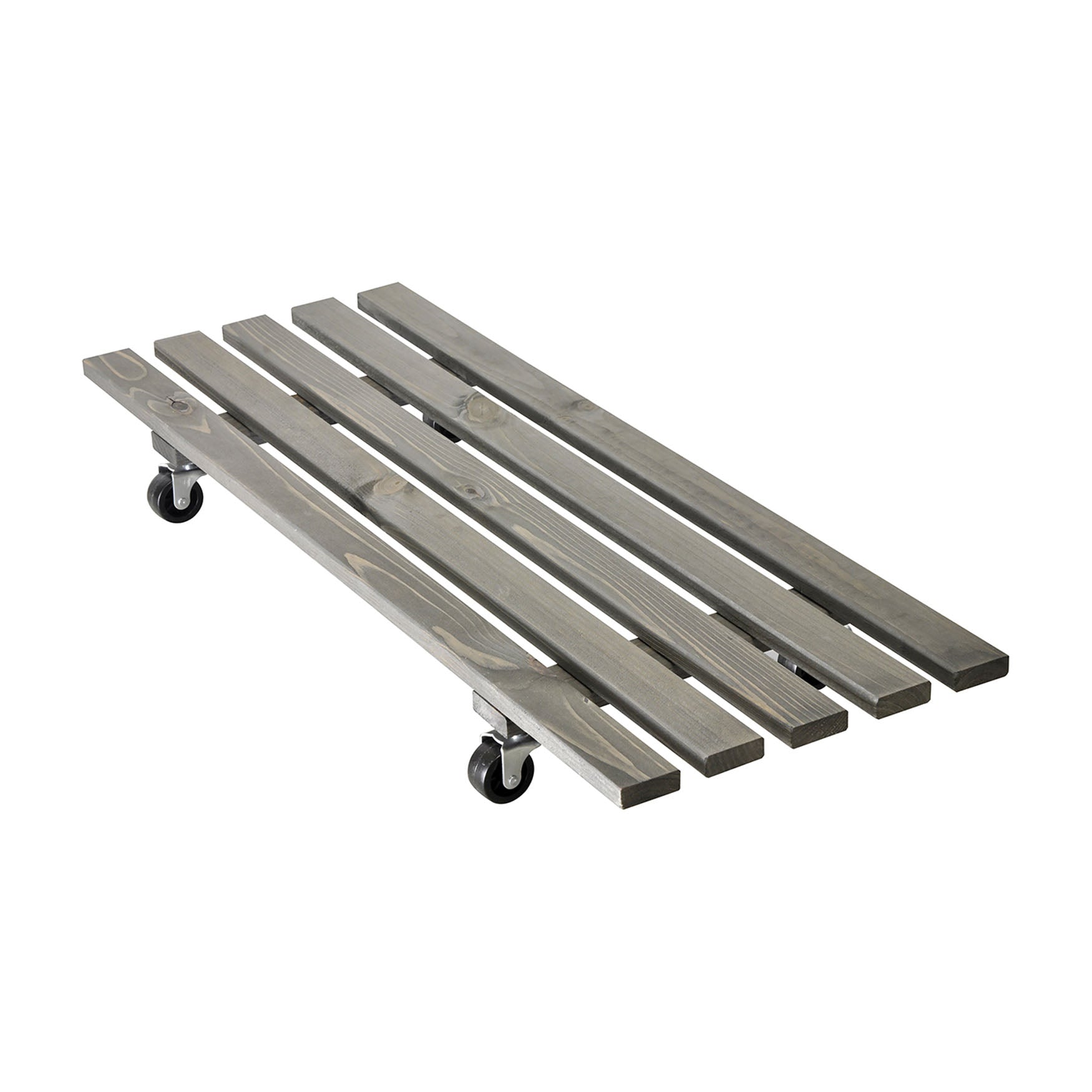 Wooden Plant Caddy - 11.5" x 31" Gray Rectangle