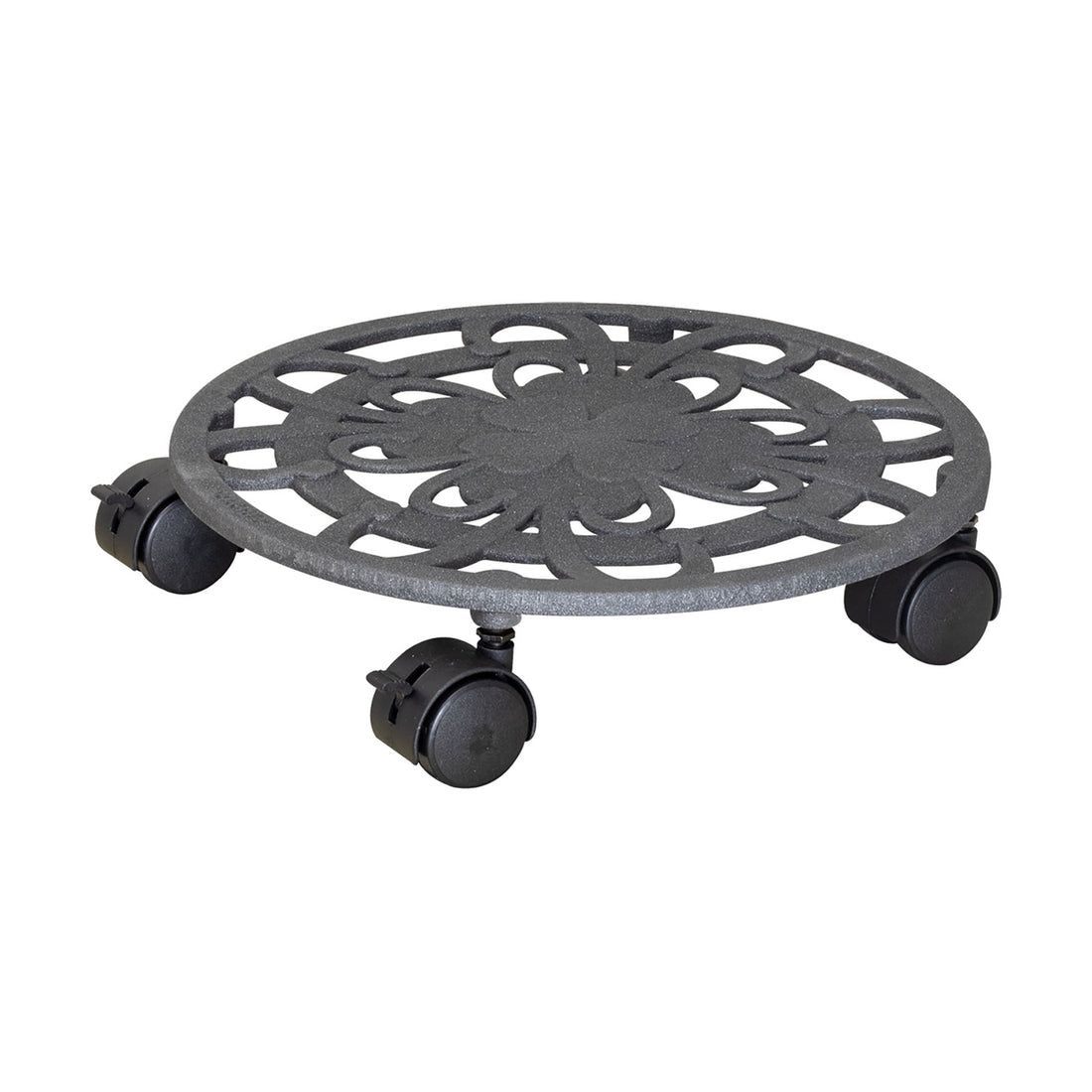 Cast Iron Plant Caddy - 11.4" Slate Gray Round