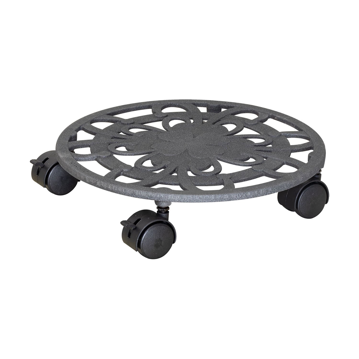 Cast Iron Plant Caddy - 11.4" Slate Gray Round