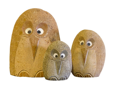 Family of Boulder Angry Birds - 3 Pcs 6"H, 8"H, 12"H