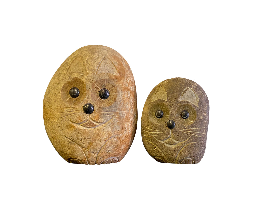 Family of Boulder Cats - 2 Pcs 8"H, 12"H