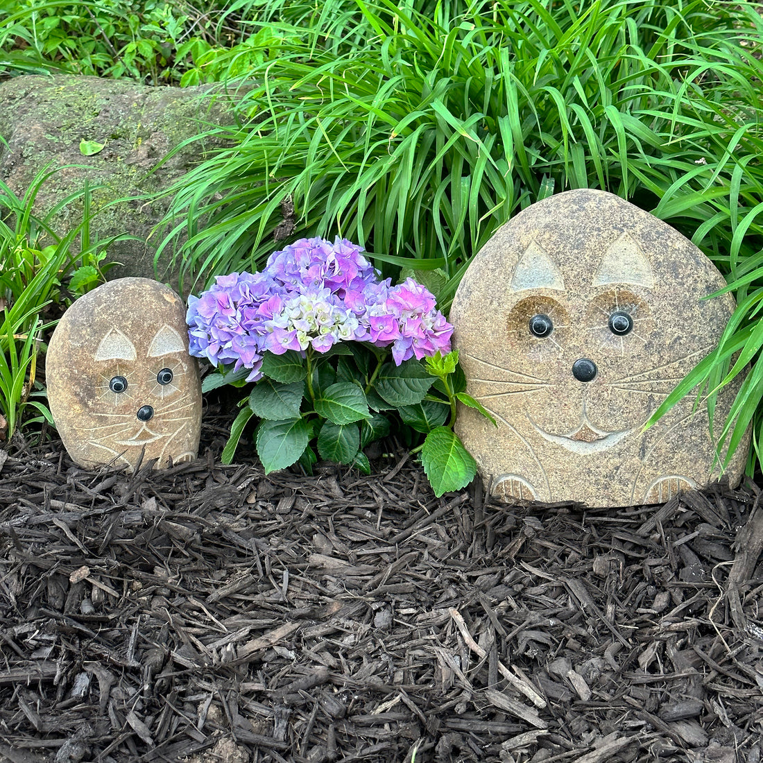 Family of Boulder Cats - 2 Pcs 8"H, 12"H