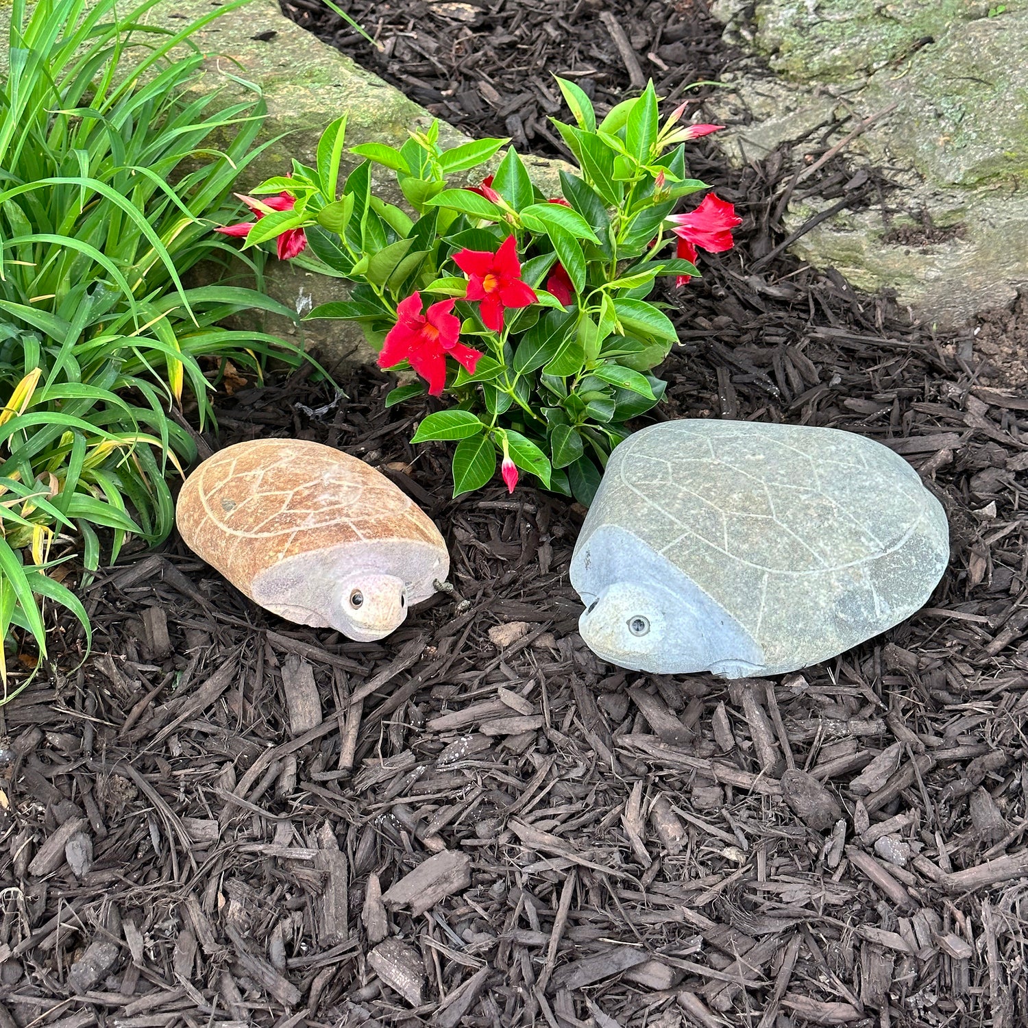 Family of Boulder Turtles - 2 Pcs 10"H, 14"H