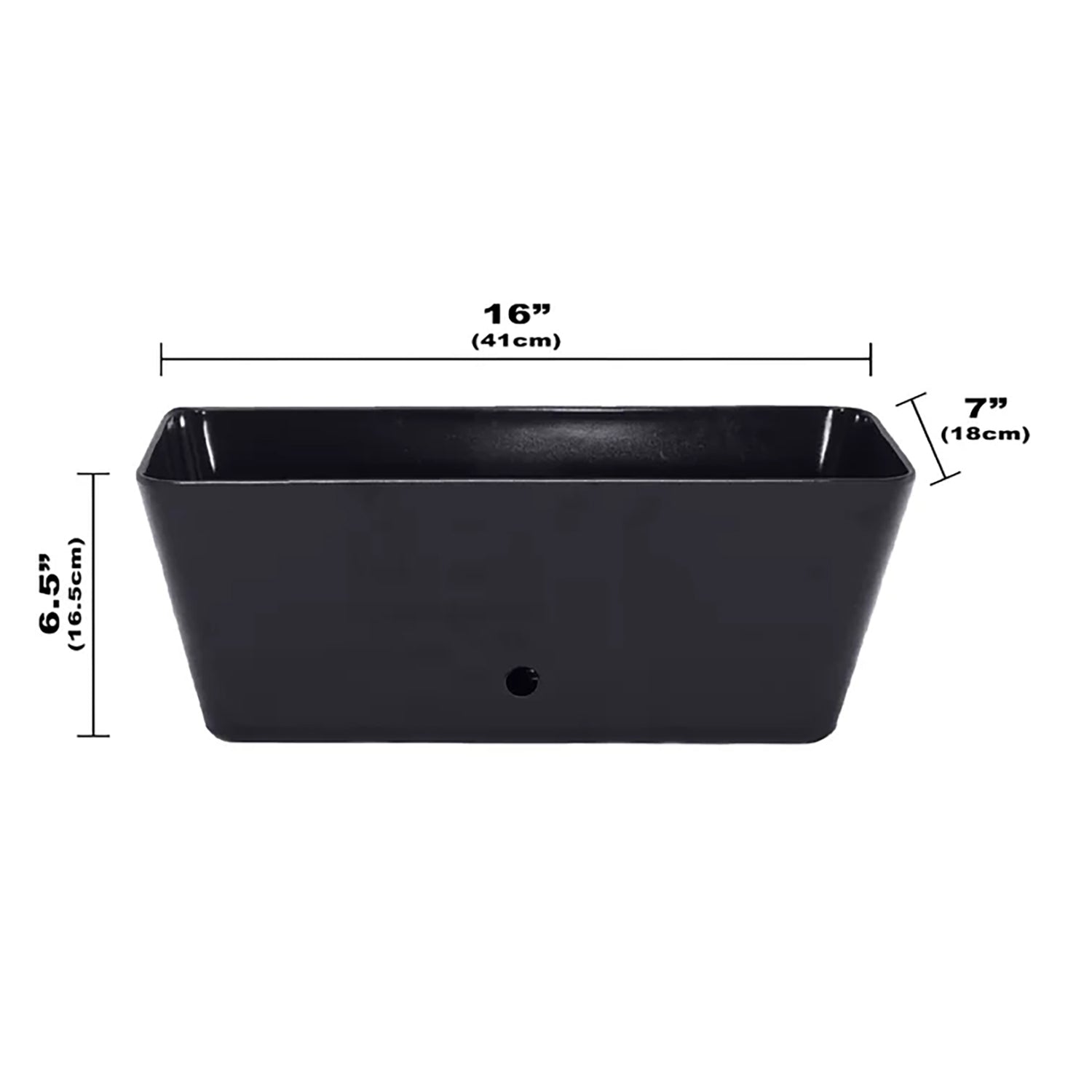 16" Rectangular Self-Watering Bamboo Planter - Black