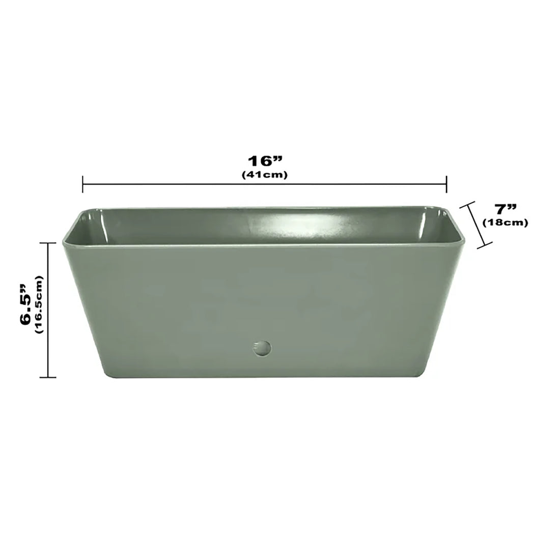 16" Rectangular Self-Watering Bamboo Planter - Sage Green