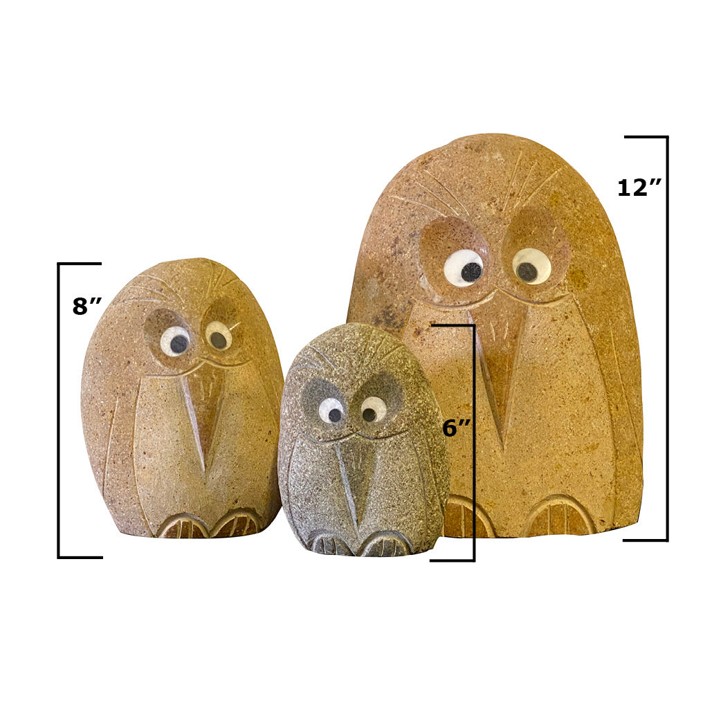 Family of Boulder Angry Birds - 3 Pcs 6"H, 8"H, 12"H