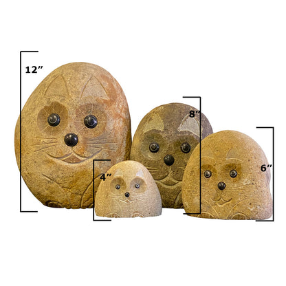 Family of Boulder Cats - 4 Pcs 4"H, 6"H, 8"H, 12"H