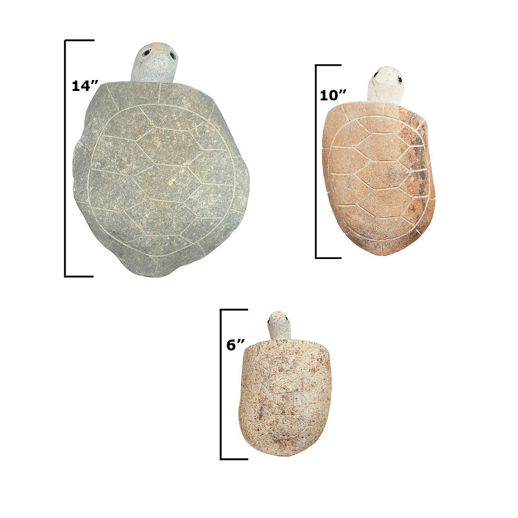 Family of Boulder Turtles - 3 Pcs 6"H, 10"H, 14"H