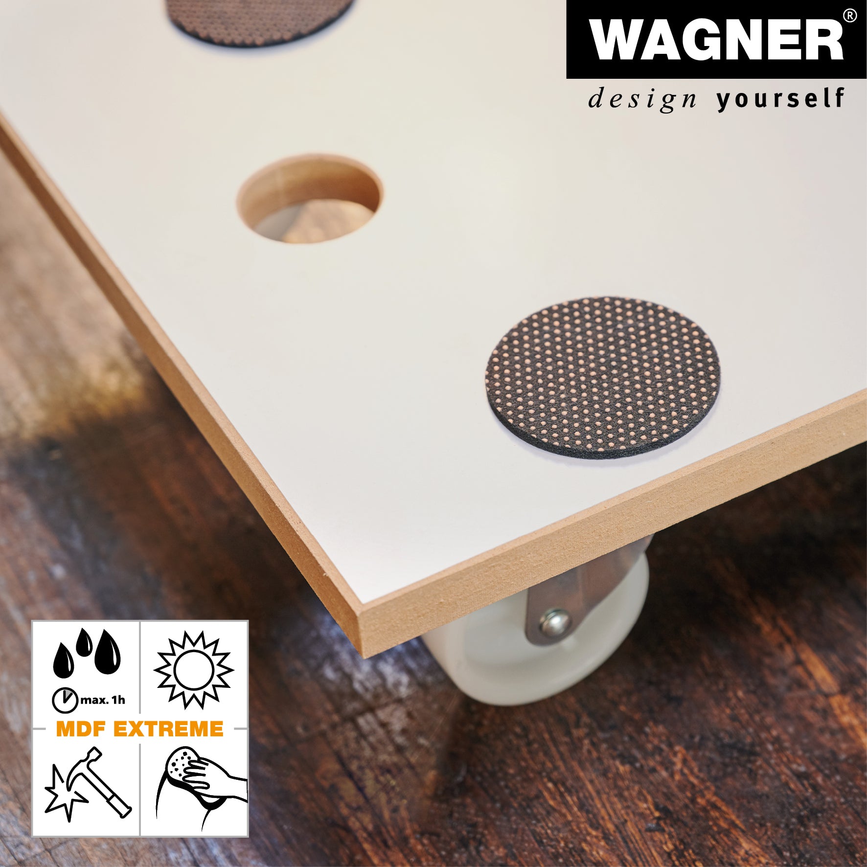 Wagner Moving Dolly - White Wood 23" x 12"